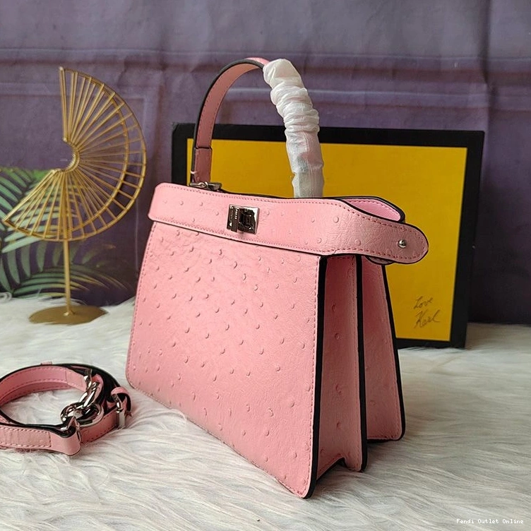 Affordable In Pink Peekaboo ISeeU Ostrich Petite Bag Leather Fendi 0815